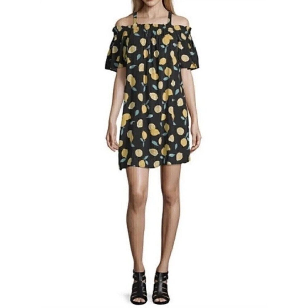 Peyton and Parker Off The Shoulder Lemon Dress Mommy & Me Maternity Size M NWT